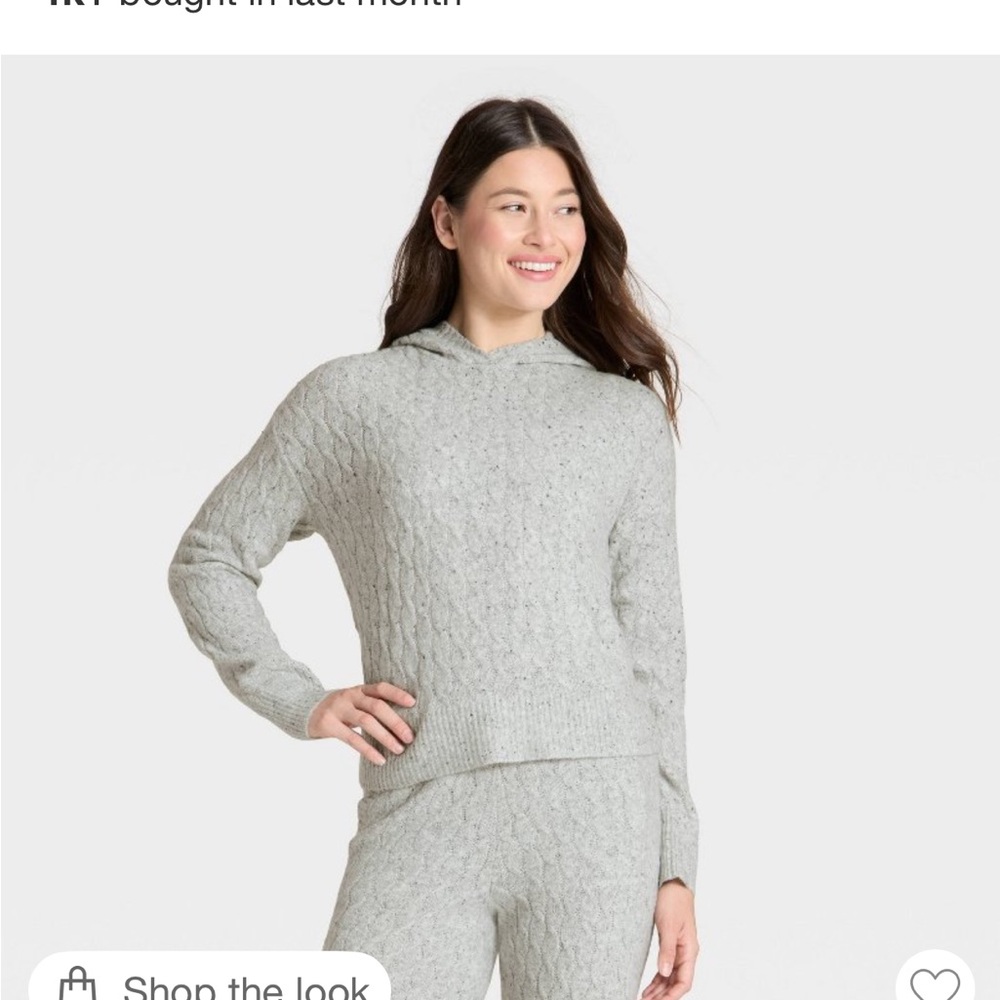 Women’s cashfeel cable knit hooded pullover sweater -Auden from Target